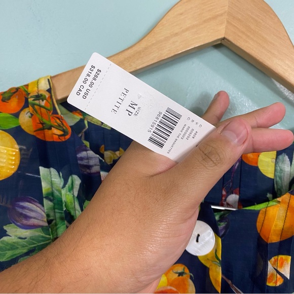 Rachel Antonoff‎ Howard Cotton Silk Mini Dress Fruit Vegetable Medium Petite - Picture 4 of 6